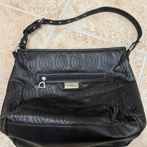 Black Patterned Shoulder Bag